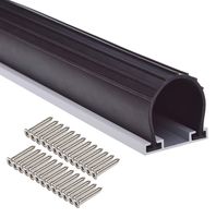 16FT Heavy-Duty U Ring Shape Universal Garage Door Bottom Seals Rubber with Pre-drilled Aluminum Track Retainer Base Kit (16ft, Black)