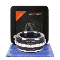 K&F Concept Nikon (G) - NEX a7S a7II a7SII a7RII Lens Mount Adapter, Hard Plastic Case Cleaning Cloth Nikon F Mount G Style Lenses to Adapt to Sony E Mount Camera Body, Sony NEX Mount Camera