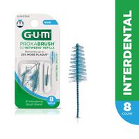 GUM Proxabrush Go-Betweens Interdental Brush Refills, Wide, 8 Count