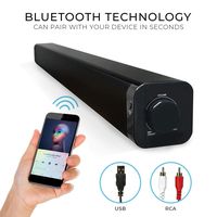 SwissTek Wireless Sound Bar, Black, 29"