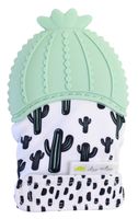 Itzy Ritzy Silicone Teething Mitt - Soothing Infant Teething Mitten with Adjustable Strap, Crinkle Sound and Textured Silicone to Soothe Sore and Swollen Gums, Cactus