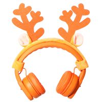 Orange DIY Antler Elesound On-Ear Wired Over Ear Kids Headphones Toddler Headphones with Microphone and Sharing Port Volume Limiting Girls Headphones for Kids Safe Durable Child Children Headphones