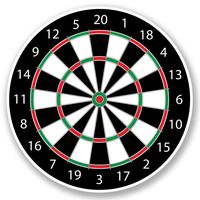 2 x 30cm- 300mm Dart Board Vinyl SELF ADHESIVE STICKER Decal Laptop Travel Luggage Car iPad Sign Fun #4643