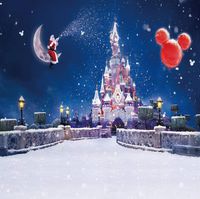 GoodsFederation 10x10FT Christmas Santa Claus & Christmas Balloon & Fantasy Castle Photography Backdrop Customized Photo Background Studio Prop SDJ-018
