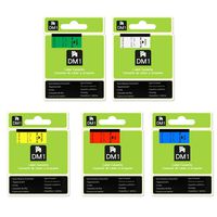 5 Pack Compatible DYMO D1 Label Cassette, 45010 Dymo D1 Labels Tape 12mm 1/2 inch,23 Feet(7m),45010 45013 45016 45017 45019 for DYMO LabelManager PnP 260P 210D 280 420 160 450D Label Maker