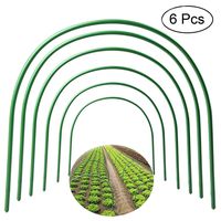 F.O.T 6Pcs(25.6" x 23.6") Greenhouse Hoops,Plant Support Garden Stakes, Rust-Free Grow Tunnel 4.9ft Long Steel with Plastic Coated Support Hoops Frame for Garden Fabric, Plant Support Garden Stakes