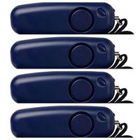 Vigilant 130dB Personal Alarm - Rape/Jogger/Student Emergency Protection - LED Flashlight - Rip Cord Activation - AAA Batteries Included (PPS8B Blue, 4 Pack)