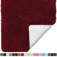 Gorilla Grip Original Luxury Chenille Bathroom Rug Mat, 60x24, Extra Soft and Absorbent Shaggy Rugs, Machine Wash Dry, Perfect Plush Carpet Mats for Tub, Shower, and Bath Room, Burgundy