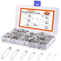 TUPARKA 500 Count Safety Pins Assorted 19mm-54mm for Home Office Use DIY Art Jewelry Marking with Storage Box(7 Sizes)