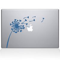The Decal Guru 2045-MAC-15P-LB Dandelion Hearts Decal Vinyl Sticker, Light Blue, 15" MacBook Pro (2015 & Older)