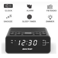 USB Alarm Clock Radio, Digital Alarm Clock with USB Phone Charger, FM Radio, Sleep Timer, Dimmer, Snooze, 0.6" Digital LED Display and Battery Backup Function for Bedroom, Office, Table and Desk