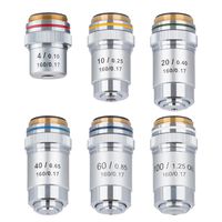 AmScope 4X-100X Six Achromatic Objective Lens Set