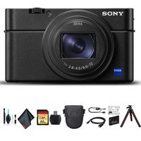 Sony Cyber-Shot DSC-RX100 VI Camera DSCRX100M6/B with Soft Bag, Tripod, Additional Battery, 64GB Memory Card, Card Reader, Plus Essential Accessories