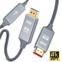 4K HDMI Cable, Capshi HDMI Cord (35 feet HDMI to HDMI, Top Series) Supports 4K@60HZ, 1080p FullHD, UHD, Ultra HD, 3D, High Speed with Ethernet, ARC, PS4, Xbox, HDTV