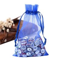 PH PandaHall 100PCS 4x6 Inches Blue Organza Gift Bags with Drawstring Candy Bags Jewelry Pouches for Baby Shower, Wedding, Birthday, Party, Christmas