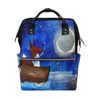 Diaper Bags Backpack Purse Mummy Backpack Fashion Mummy Maternity Nappy Bag Cool Cute Travel Backpack Laptop Backpack with Woodland Fox Painting Daypack for Women Girls Kids