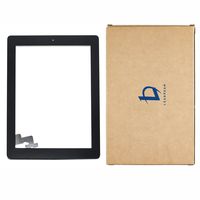 Black Touch Screen Digitizer Assembled with Home Butoon Strong Adhesive for iPad 2 2nd Generation A1395 A1396