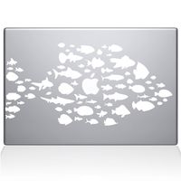 The Decal Guru 0146-MAC-13P-W Swim with The Fishes Vinyl Sticker, 13" MacBook Pro (2015 & Older), White