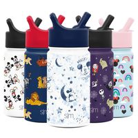 Simple Modern 14oz Disney Summit Kids Water Bottle Thermos with Straw Lid - Dishwasher Safe Vacuum Insulated Double Wall Tumbler Travel Cup 18/8 Stainless Steel - Disney: Mickey Watercolor