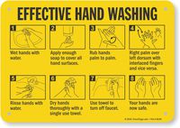 "Effective Hand Washing" Sign by SmartSign | 7" x 10" Plastic