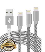 MFi Certified iPhone Charger Lightning Cable 3 Pack[3/6/10FT] Extra Long Nylon Braided USB Charging & Syncing Cord Compatible iPhone Xs/Max/XR/X/8/8Plus/7/7Plus/6S/6S Plus/SE/iPad/Nan More (3pack)