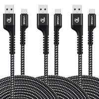 USB C Cable (USB 3.0) UNISAME 3 Pack 10Ft Nylon Braided USB Type C Fast Charging Data Sync Cable for iPad Pro 2018 Galaxy S10 S9 S8 Note 10 9 8 Pixel XL LG G7 V40 Oneplus 6 6T 7 Portable SSD