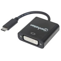 MANHATTAN Ultra High Speed   USB 3.1 Type-C to DVI Converter Connector/Converter Black