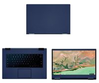 decalrus - Protective Decal for Lenovo Yoga ChromeBook C630 (15.6" Screen) Laptop Blue Carbon Fiber Skin case Cover wrap CFlenovoYOGAchrmbk_C360Blue