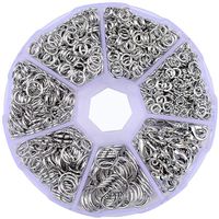 Supla Open Jump Rings 4mm 5mm 6mm 7mm 8mm 10mm 21 Gauge and 19 Gauge,Lobster Claw Clasp 12 x 7mm for jewlery Making findings (Dull Silver)