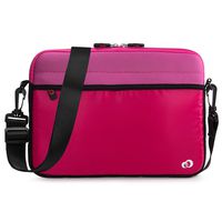 7-9 inch Slim Neoprene Messenger Tablet Bag, Water Resistant Cover Sleeve Case for Apple iPad Air, iPad Mini 4, Samsung Galaxy Tab, Insignia Tablets (Magenta)