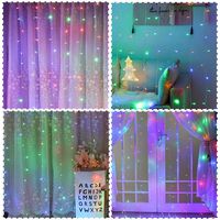 Twinkle Star 300 LED Window Curtain String Light for Chritmas Wedding Party Home Garden Bedroom Outdoor Indoor Decoration, Multicolor