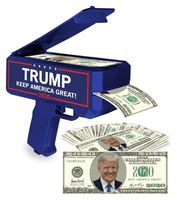 NinoStar Donald Trump Money Gun | Keep America Great 2020 Re-Election Cash Spray| Rain Money Shotter | Pack of 100 Presidential Dollar Bill + Free Bonus 2020 Car Air Fresh