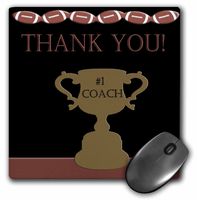 3D Rose"Football Thank You Coach" Matte Finish Mouse Pad - 8 x 8" - mp_16316_1