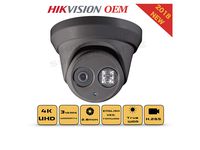 4K PoE Security IP Camera - Compatible as Hikvision DS-2CD2385FWD-I UltraHD 8MP Turret Onvif IR Night Vision Weatherproof WideAngle 2.8mmLens Grey Color Case Best Home Business Security 3Year Warranty