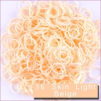 Kirinstores (TM) 600 PCS 24 Clips Bands Refills for Loom Rainbow Bracelet Dress Making (36 Skin Light Beige)