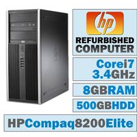 HP Compaq 8200 Elite CMT/Core i7-2600 @ 3.4 GHz/8GB DDR3/500GB HDD/DVD-RW/WINDOWS 10 HOME 64 BIT