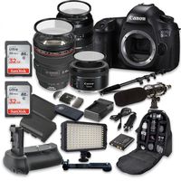 Canon EOS 5DS R Digital SLR with Low-Pass Filter Effect Cancellation Camera w/EF 24-105mm f/4 L is USM Lens + Tamron AF 70-300mm f/4.0-5.6 + EF 50mm f/1.8 STM Lens + Holiday Accessory Bundle