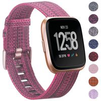 EZCO Bands Compatible with Fitbit Versa/Versa 2 / Versa Lite, Woven Fabric Breathable Watch Strap Quick Release Replacement Wristband Accessories Compatible Versa Smart Watch Women Man