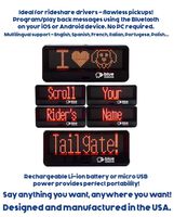 The Bird Rechargeable - Your Portable, Bluetooth Programmable, Rechargeable Scrolling LED Sign: Perfect for Rideshare Drivers, Limo Drivers and Auto - Designed and Manufactured in The USA!