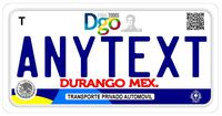 Durango Mexico Placas License Plate