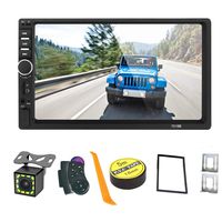 Android/iOS Mirror Link 7 inch 2 Din Capacitive Touch Screen Car Stereo in-Dash Bluetooth Car Radio Player with Rear-View Camera,Video MP5 Player, Radio FM, Support Steering Wheel Remote Control 7018