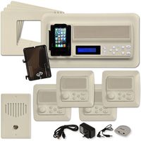 IST Retro Music & Intercom System Package, 4 Rooms (Horizontal Frames), Almond (RETRO-MH4PACA)
