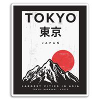 2 x 10cm Japan Tokyo Kyoto Vinyl Stickers - Sticker Laptop Luggage Gift #19307 (10cm Tall)