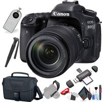 Canon EOS 80D DSLR Camera with 18-135mm Lens (International Model) with Extra Accessory Bundle