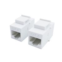 Exuun CAT6 RJ45 Keystone Coupler, (2-Pack) RJ45 Connector CAT6 Female to Female Ethernet Adapter CAT 6/5e/5 Double Jack Ethernet Connector 8P8C Extender Network Cable Inline Modular, White