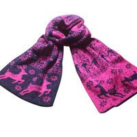 Fheaven Christmas Reindeer Snowflake Scarf Warm Thick Winter Shawl Xmas Gift (Hot Pink)