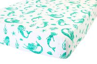 ADDISON BELLE 100% Organic Cotton Fitted Crib Sheet Premium Baby Bedding - Soft, Breathable & Durable (Mermaid)