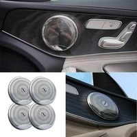 Door Speaker Audio Player Cover Trim Protector for Mercedes Benz for 2015-up Mercedes W205 C-Class C250 C300 C350 C400 C63, X205 GLC-Class GLC250 GLC300 (1set/4pic) (Matt Silver)