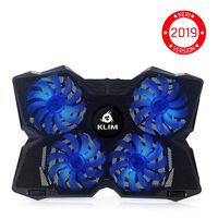 KLIM Wind Laptop Cooling Pad + Laptop Stand with 4 Fans at 1200 RPM + Rapid Action Cooling Fan + Laptop Cooler Compatible Between 10 and 19 inches + Laptop Cooling Fan + New 2020 Version - Blue