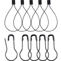 Hestya 500 Pieces 6.6 Inch Hang Tag Fasteners Black Nylon Strings and 500 Pieces 0.8 Inch Metal Ground Pins Pear-Shaped Pin Clothes Tag Pins